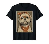 Lindo Shih Tzu con Corazones Gafas San Valentín Perro Coqueta Camiseta