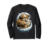 Lindo Shih Tzu con Nieve nevado Perro Temporada de Invierno estética Manga Larga