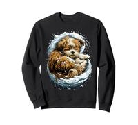 Lindo Shih Tzu con Nieve nevado Perro Temporada de Invierno estética Sudadera