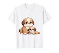Lindo Shih Tzu mamá y Cachorro Amante de los Perros Camiseta