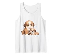 Lindo Shih Tzu mamá y Cachorro Amante de los Perros Camiseta sin Mangas