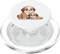 Lindo Shih Tzu mamá y Cachorro Amante de los Perros PopSockets PopGrip para MagSafe