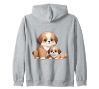 Lindo Shih Tzu mamá y Cachorro Amante de los Perros Sudadera con Capucha