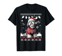 Lindo Shih Tzu Navidad con suéter Divertido Perro de Navidad Camiseta