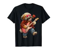 Lindo Shih Tzu Tocando Guitarrista Perro San Valentín Camiseta