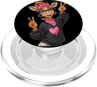 Lindo Signo de Paz de Jirafa Divertido gráfico Animal juguetón Vibrante PopSockets PopGrip para MagSafe