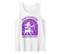 Lindo signo del zodiaco de Sagitario para niños y mujeres Camiseta sin Mangas