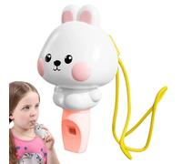 Lindo silbato de dibujos animados, silbato de conejo premium con cordón, juguete creativo y para hacer ruido, instrumento musical para niñas y niñas | Multiuso al aire libre interior