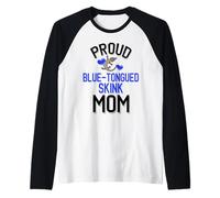 Lindo Skink De Lengua Azul Mamá Camiseta Manga Raglan