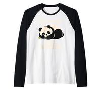 Lindo Sleepy Panda, recuperación del Agotamiento, Alivio del estrés, día de Descanso Camiseta Manga Raglan