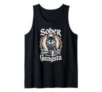 Lindo Sober Gangsta Wolf AA Logrador NA Objetivo Viviendo Mamá Camiseta sin Mangas