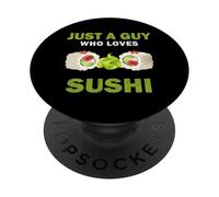 Lindo solo un chico que ama el sushi hombres y niños PopSockets PopGrip Adhesivo