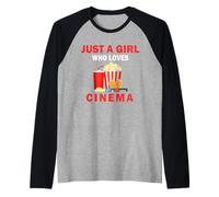 Lindo Solo Una Chica Que Ama El Cine Mueve Mujeres y Chicas Camiseta Manga Raglan