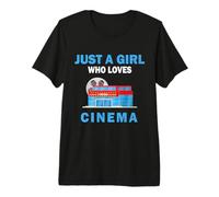 Lindo Solo Una Chica Que Ama El Cine Mueve Mujeres y Chicas Camiseta Premium
