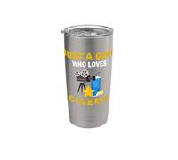 Lindo Solo Una Chica Que Ama El cine mueve Mujeres y Chicas Vaso térmico de acero inoxidable de doble pared