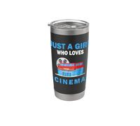Lindo Solo Una Chica Que Ama El cine mueve Mujeres y Chicas Vaso térmico de acero inoxidable de doble pared