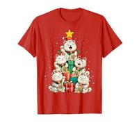 Lindo Sombrero de árbol de Navidad con diseño de Gato japonés Maneki Neko Camiseta