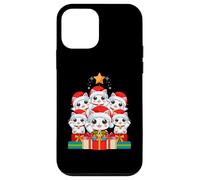 Lindo Sombrero de árbol de Navidad Maneki Neko Pile Cat Lucky Christmas Tree Carcasa para iPhone 12 Mini