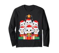 Lindo Sombrero de árbol de Navidad Maneki Neko Pile Cat Lucky Christmas Tree Manga Larga