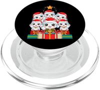 Lindo Sombrero de árbol de Navidad Maneki Neko Pile Cat Lucky Christmas Tree PopSockets PopGrip para MagSafe