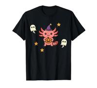 Lindo Sombrero de Bruja ajolote de Halloween Calabaza Fantasma Kawaii Camiseta gráfica económica