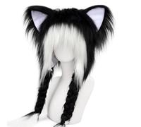 Lindo sombrero de gato de felpa - Sombreros para cosplay, Gorro con orejas de animal Kawaii, Accesorio de de disfraces peludos, Pieza de vestir de invierno inspirada en dibujos animados