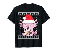 Lindo Sombrero de Papá Noel Boba Axolotl Navidad Kawaii Anime Navidad Niños Camiseta