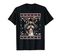 Lindo Sombrero de Papá Noel con Reno de Navidad para Perro Shih Tzu Camiseta