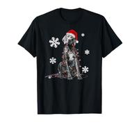 Lindo Sombrero de Papá Noel Vizsla Luces de Navidad Perro de Navidad Camiseta