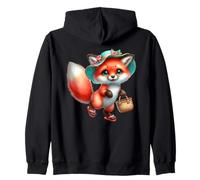 Lindo Sombrero de Zorro con Cesta y Chanclas Sudadera con Capucha
