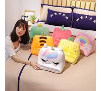 Lindo Soporte de Almohada para Tableta Soporte Triangular Portátil para Tableta con Bolsillos Elásticos para una Experiencia de Tarea Organizada Material: Felpa Corta Tamaño: 30 * 20 * 20 Cm