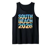 Lindo South Beach 2026 Vacay Vuelo Vacaciones Mamás BFF Vibes Camiseta sin Mangas