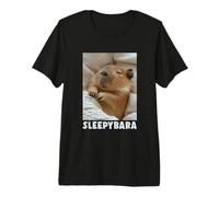 Lindo sueño Capybara Dormir Pijamas Divertido Palabra Sleebybara Camiseta Premium