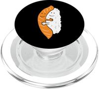 Lindo Sushi Kawaii Abrazando el salmón Lindo Sushi japonés PopSockets PopGrip para MagSafe