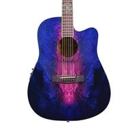 Lindo Swallow V2 - Guitarra electroacústica con cuerdas de nailon, atrapasueños con incrustaciones de 12º traste, color morado y rosa