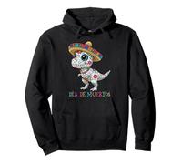 Lindo T-Rex con Sombrero de Calavera de azúcar Dia de Muertos Calavera Sudadera con Capucha