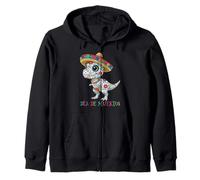 Lindo T-Rex con Sombrero de Calavera de azúcar Dia de Muertos Calavera Sudadera con Capucha