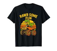 Lindo T-Rex Monster Truck Adventure Kids Dino Fiesta de cumpleaños Camiseta