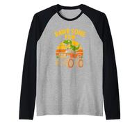 Lindo T-Rex Monster Truck Adventure Kids Dino Fiesta de cumpleaños Camiseta Manga Raglan
