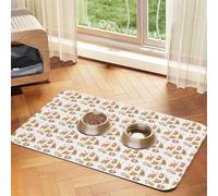 Lindo tapete de alimentación con estampado de perro Shiba Inu para perros, gatos, mascotas, mantel de cuero absorbente de 60 x 40 cm, gato y perro