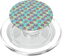 Lindo Tardigrade Kawaii Microbio Patrón Sin Costuras Arte De Cerdo De Musgo PopSockets PopGrip para MagSafe
