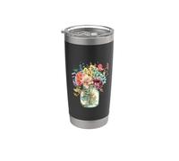 Lindo tarro de cristal vintage con forma de cabaña Vaso térmico de acero inoxidable de doble pared