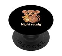Lindo Tarsier Noche Listo Teddy Abrazo De Dibujos Anim PopSockets PopGrip Adhesivo