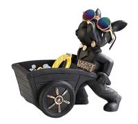 Lindo tazón de llave, tazón de dulces para perros - Decoración de la caja de almacenamiento del soporte de llave de perro de entrada | Perro adorable tirando de un diseño de carro decoración de mesa d