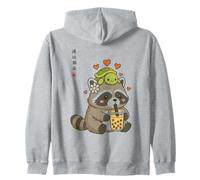 Lindo té de Burbujas de Mapache Kawaii Animal Arte japonés Sudadera con Capucha