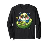 Lindo tejón Aguacate Kawaii Dibujos Animados Foodie Guacamole Art Manga Larga