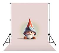 Lindo telón de fondo de fotografía con estampado de sombrero de gnomo para estudio, boda, fiesta, sesiones de fotos