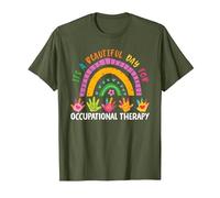 Lindo Terapeuta es un Hermoso día para la Terapia Ocupacional Camiseta, Hombre, Verde Oliva, XL