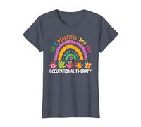 Lindo Terapeuta es un Hermoso día para la Terapia Ocupacional Camiseta, Mujer, Azul Jaspeado, 3XL
