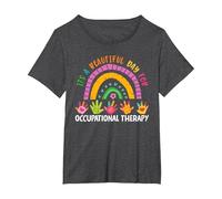 Lindo Terapeuta es un Hermoso día para la Terapia Ocupacional Camiseta, Mujer Tallas Grandes, Jaspeado Oscuro, 4XL Grande